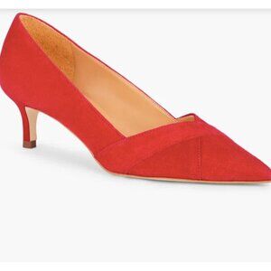 Leather Suede Kitten Heels- NEW